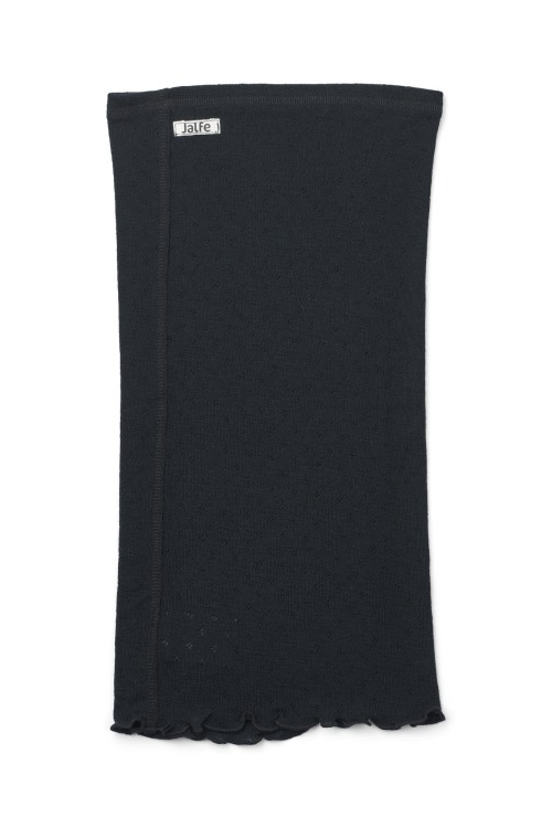 Enkel rundsjal i merinoull, Black