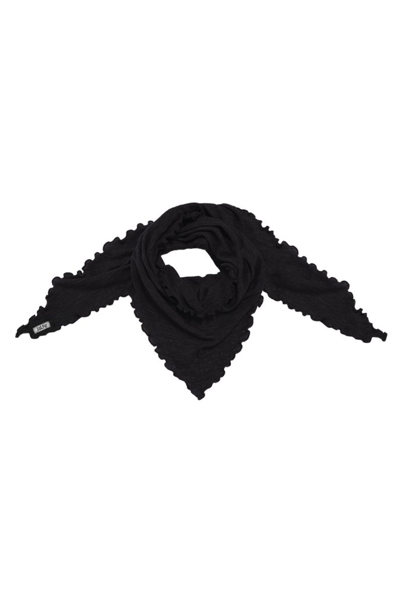 Stickad sjal i merinoull, Black