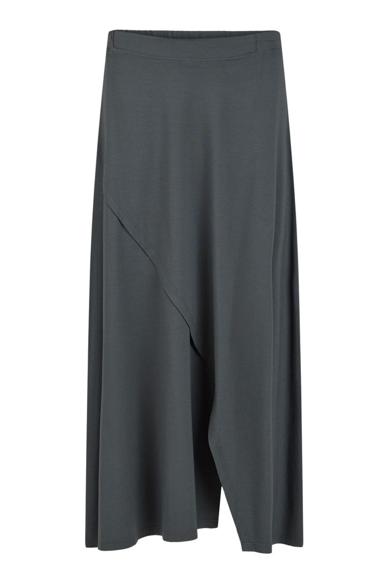 Kjol i viskostrikå, Charcoal Grey