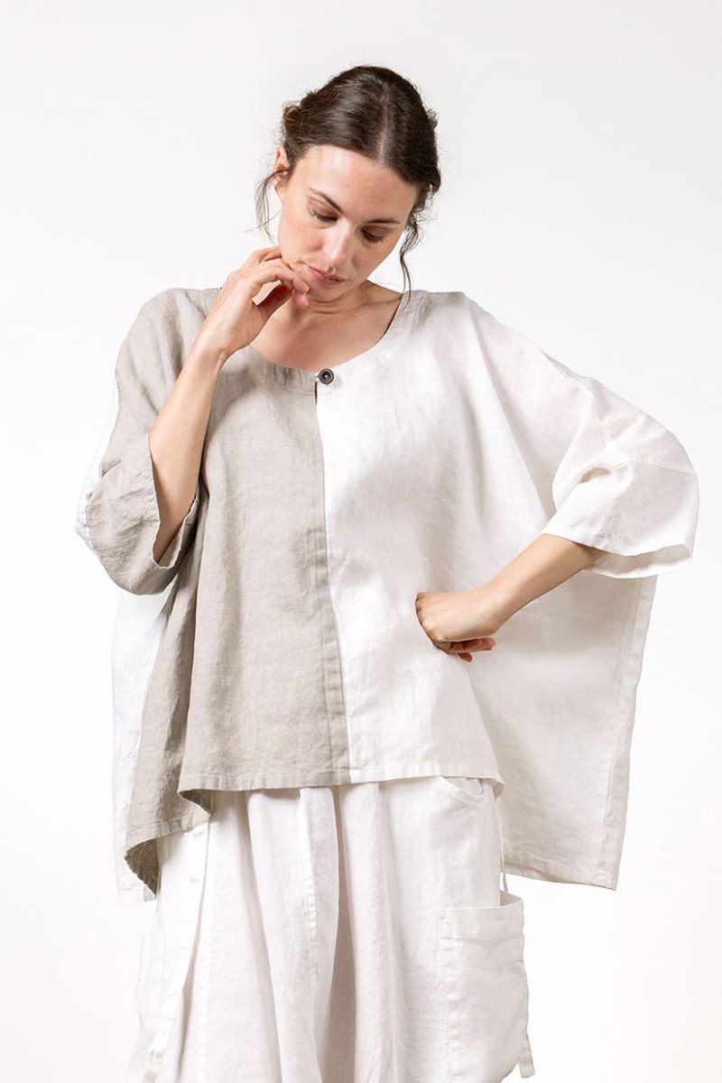 TUSSEN Topp i lin, White/Natural